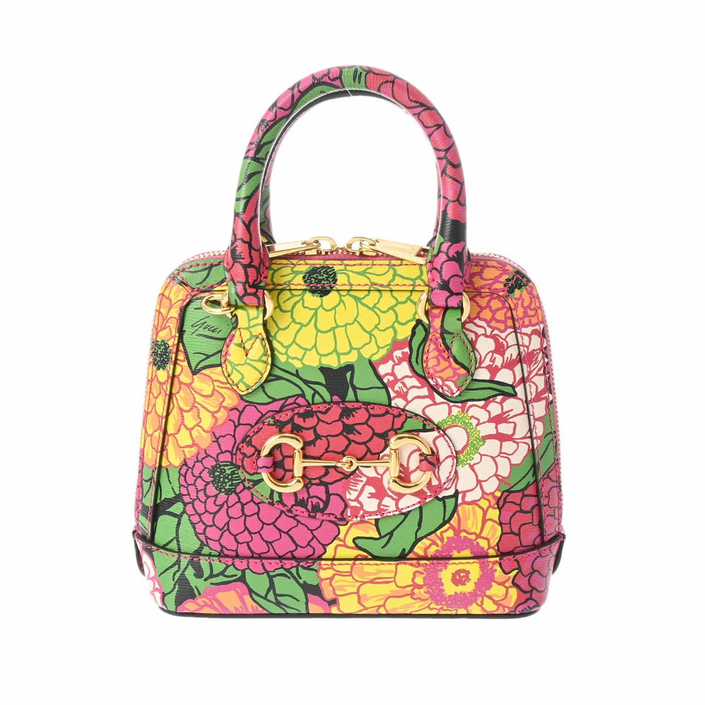 GUCCI Horsebit Top Handle Ken Scott Multicolor Leather Handbag